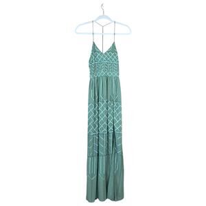 FROCK & FRILL Seafoam Green Gown Dress Size 2 Mint Maxi Elegant Party Sequin